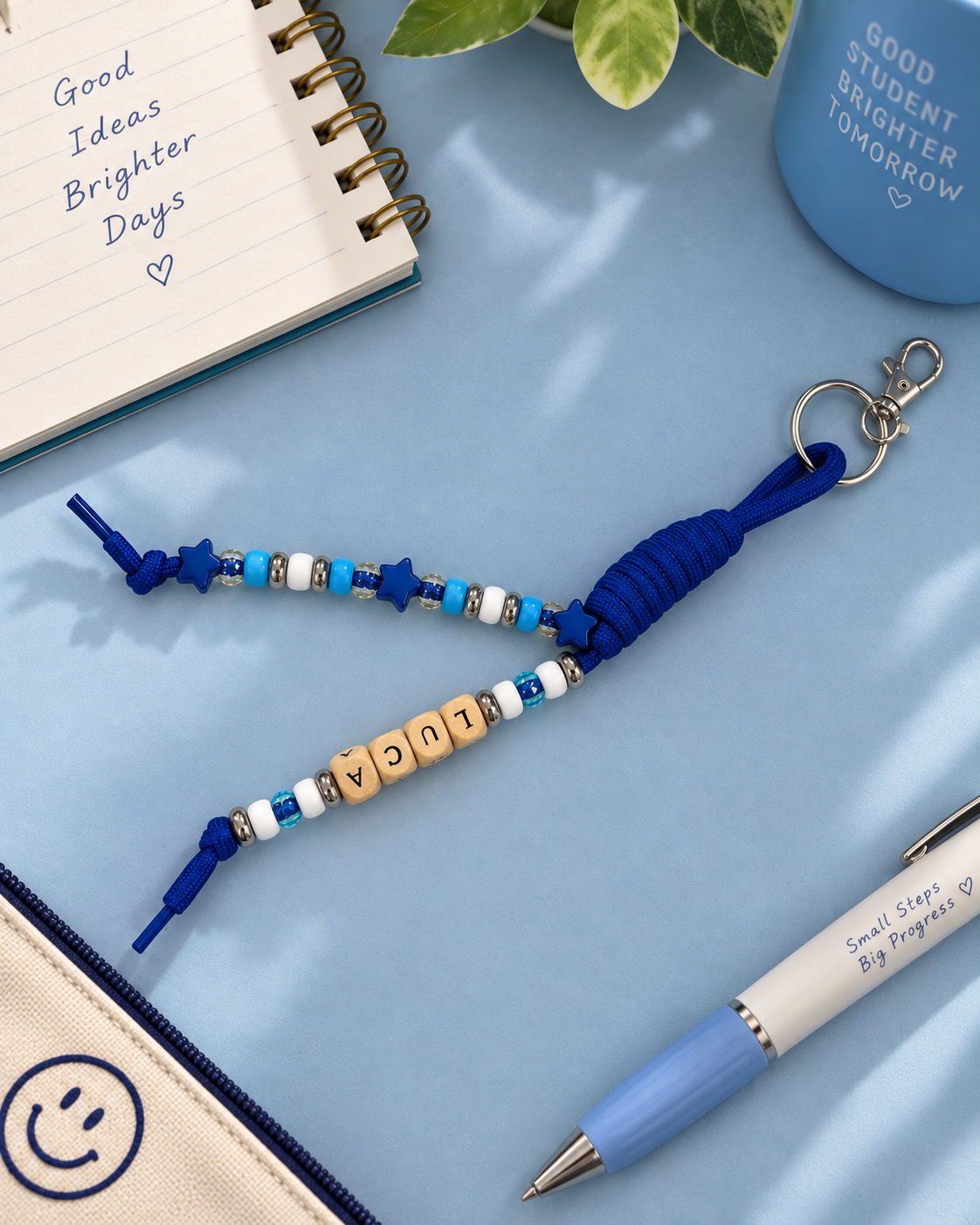 Starry Night Chunky Rope Keychain